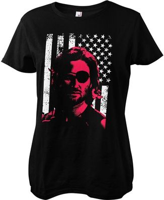 Escape from New York Plissken Stars And Stripes Girly Tee Damen T-Shirt Black