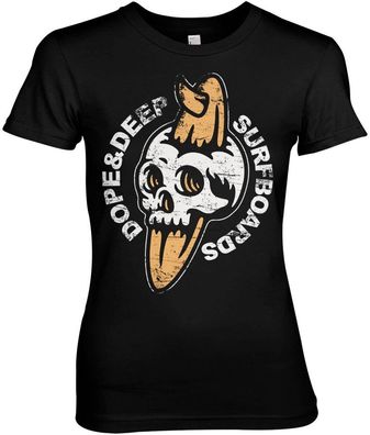 Dope &amp; Deep Surfboards Girly Tee Damen T-Shirt Black
