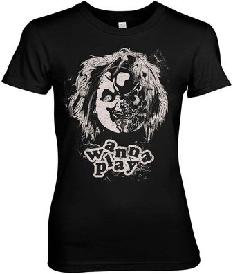 Chucky Wanna Play Girly Tee Damen T-Shirt Black