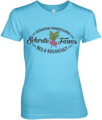 The Office Schrute Farms Bed &amp; Breakfast Girly Tee Damen T-Shirt Skyblue