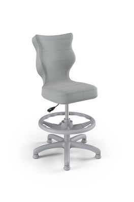 Petit Kinderstuhl mit Fußstütze grau Velvet 03 Größe 4