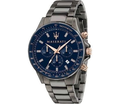 Maserati Sfida R8873640001 chronograph 44mm Herrenuhr Gunmetal Blau