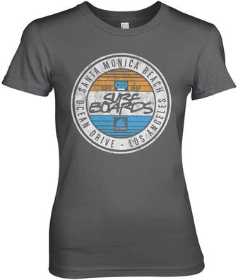 Dope &amp; Deep Ocean Drive Girly Tee Damen T-Shirt Dark-Grey