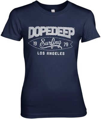 Dope &amp; Deep Los Angeles Surfing Girly Tee Damen T-Shirt Navy