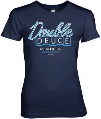 Road House Double Deuce Live Bar Girly Tee Damen T-Shirt Navy