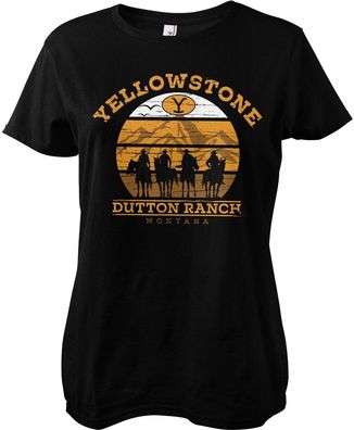 Yellowstone Cowboys Girly Tee Damen T-Shirt Black