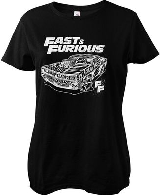 The Fast and the Furious Fluid Of Speed Girly Tee Damen T-Shirt Black