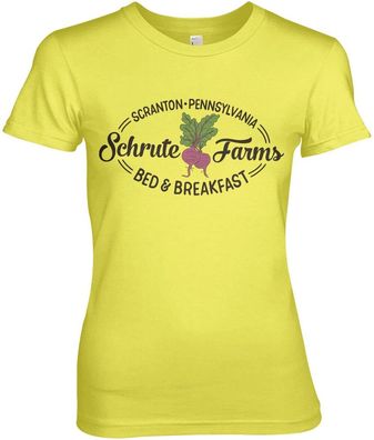 The Office Schrute Farms Bed &amp; Breakfast Girly Tee Damen T-Shirt Yellow