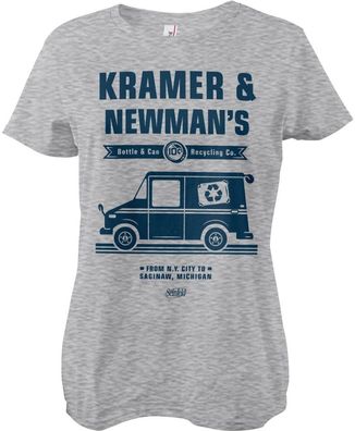 Seinfeld Kramer &amp; Newman's Recycling Co Girly Tee Damen T-Shirt Heather-Grey