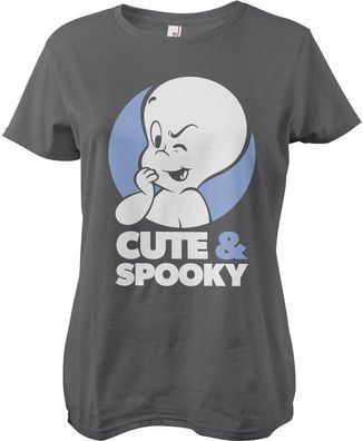 Casper The Friendly Ghost Cute &amp; Spooky Girly Tee Damen T-Shirt Dark-Grey