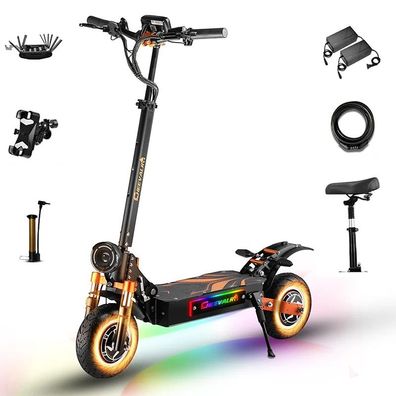 Elektroroller 2×1600W Motor 52V 33Ah Akku 110km Reichweite Ölbremsen E-Scooter
