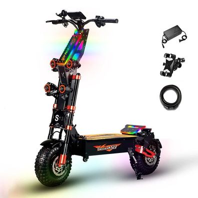 Offroad Scooter 14Zoll 60V 40Ah Akku 90 km/h All-Terrain Elektroroller Öldämpfer LCD