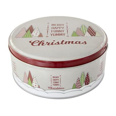 Städter Gebäckdose Yummy Christmas Rund Weißblech Bunt 22 x 9,5 cm