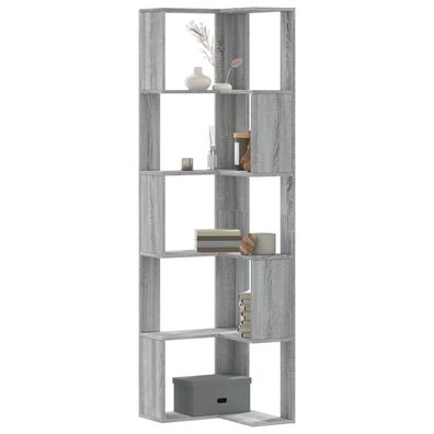 vidaXL Bücherregal 5 Böden Grau Sonoma 50x50x179 cm Holzwerkstoff