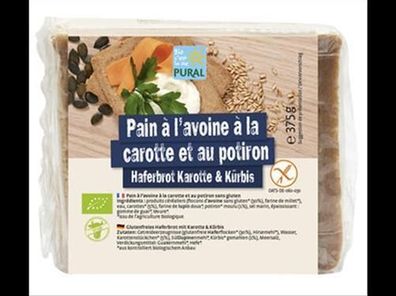 Pural 6x Haferschnittbrot mit Karotte und Kürbis glutenfrei 375g