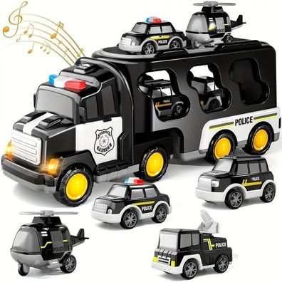 Auto Spielzeug für ab 2 Jahren Kinder 7 in 1 Autotransporter LKW Jungen Geschenk