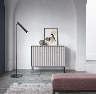 AX LIVING Kommode mit Schublade „Eternas KSZ104“ - 104 cm breite, Grau
