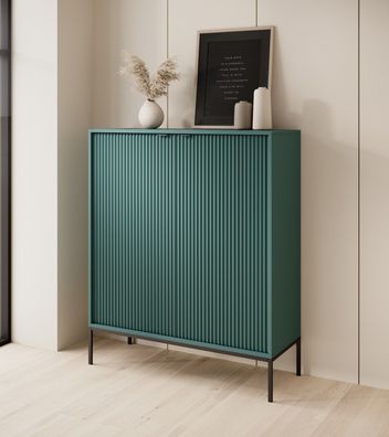 AX LIVING Modern Kommode „Eternas K104” mit Lamellenfront 104 cm breite, Grün