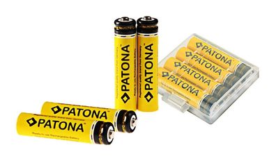 PATONA 4x Akku f. Micro AAA LR3 LR03 900mAh inkl. Box