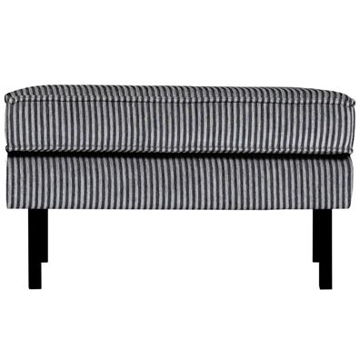 BePureHome - Hocker Rodeo aus Stoff, Schwarz/Grau