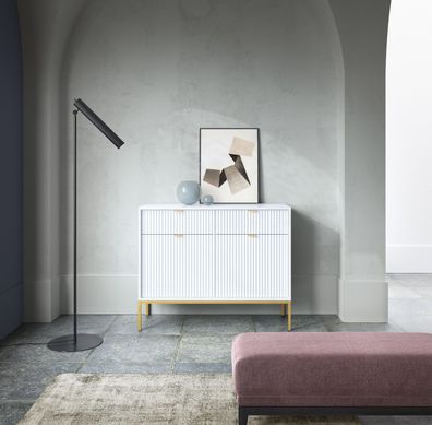 AX LIVING Kommode mit Schublade „Eternas KSZ104“ - 104 cm breite, Modern in Weiß