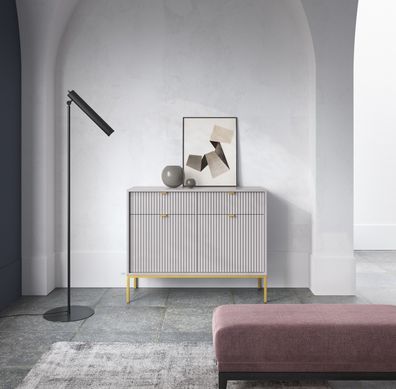 AX LIVING Kommode mit Schublade „Eternas KSZ104“ - 104 cm breite, Modern in Grau