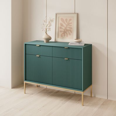 AX LIVING Kommode mit Schublade „Eternas KSZ104“ - 104 cm breite, Modern in Grün
