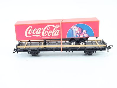 Trix H0 24067 Güterwagen Flachwagen mit Auflieger 305 7 073-1 DB / NEM