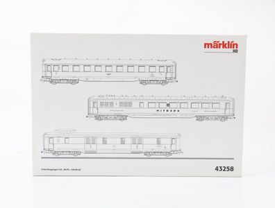 Märklin H0 43258 Personenwagenset 3-tlg. Schnellzugwagen "Berlin - Hamburg" DB
