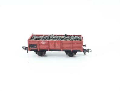 Fleischmann H0 1454 Güterwagen Hochbordwagen braun mit Kohleladung 6 310 25 DB