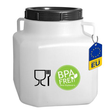 plasteo® 1 Stück x 10 Liter Universal Fass lebensmittelecht BPA-Frei