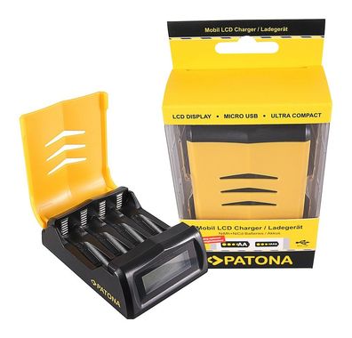 Schnell-Ladegerät Mignon AA / Micro AAA Akkus LCD-Display von PATONA