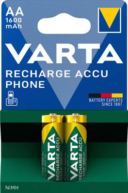 Varta Phone AA Mignon Akku VT399 Ni-MH 1,2V 1600mAh 2er Blister