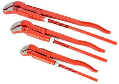 3er Rohrzangen Set 1" 1,5" & 2" Eckrohrzange Zange Rohrzange Wasserpumpenzange