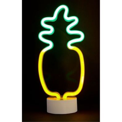 LED Neonlampe ANANAS stehend gelb-grün Motivlampe Tischlampe Dekoleuchte