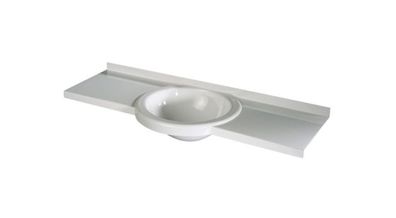 Waschbecken rund mit langer Ablage kürzbar weiß für Wohnmobile 64030r NEU