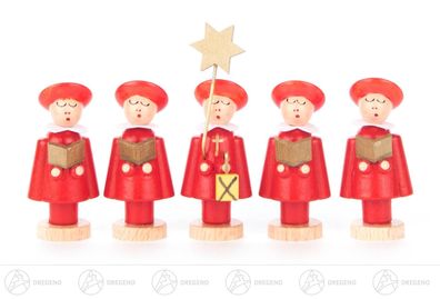 Kurrende Kurrendefiguren rot (5) BxHxT 2 cmx6 cmx2 cm NEU Erzgebirge Holzfigur