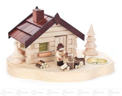Räuchermann Räucherhaus mit Holzhacker, für Teelicht BxHxT 21 cmx11 cmx16 cm NEU