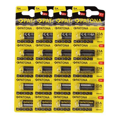PATONA 20x (4x5 Stück) 12V 23A 23GA MN21 Spezialbatterie für Garagentoröffner,
