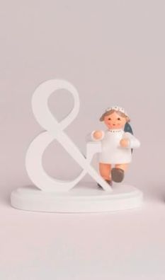 Miniaturfigur Engel mit Zeichen "&amp; BxTxH= 7x4,5x7cm NEU Holzfigur Winter