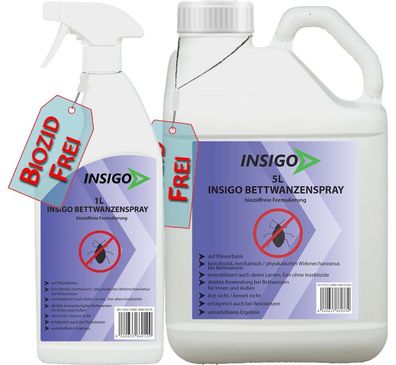 INSIGO 5L + 1L Bettwanzenspray Bettwanzenmittel Bettwanzenschutz Wanzenabwehr
