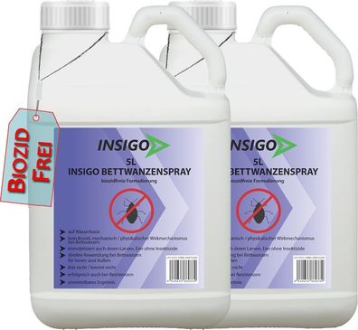 INSIGO 2x5L Bettwanzenspray Bettwanzenmittel Bettwanzenschutz Wanzenabwehr