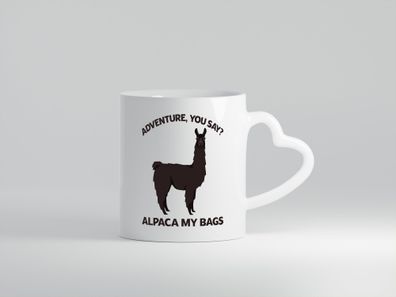 Adventure, Alpaca | Alpaca - Herz Tasse Weiß