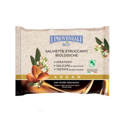 I Provenzali Biologische Reinigungstücher für Make-Up mit Arganöl 20 Stück