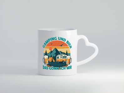 Camping und bier das gönn ich mir | Camping | Bier - Herz Tasse Weiß