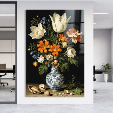 Moderne Wandbild, Bunte Blumentopfkunst Poster, Leinwand oder Acrylglas