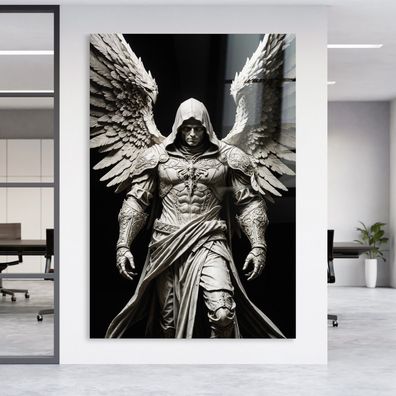 Abstrakter Geflügelter Krieger Kunst Bild Wandbild in Leinwand, Acrylglas oder Poster