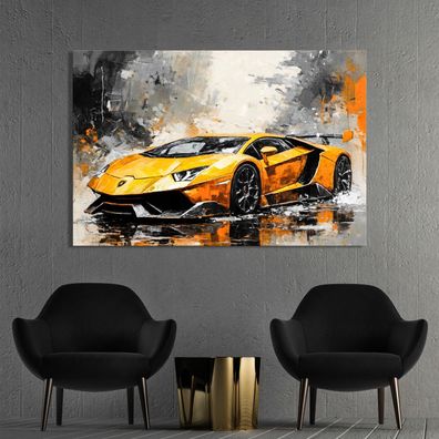 Luxus auto Lamborghini, Kunst Bild Wandbild in Leinwand, Acrylglas oder Poster