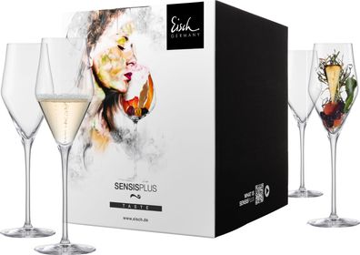 Eisch Vorteilset 2 Stück 4 Champagnergläser 518/7 im Geschenkkarton SKY Sensisplus