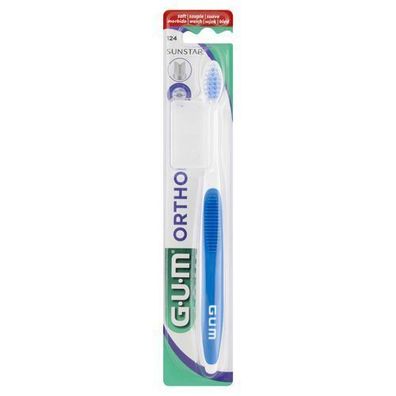 Sunstar GUM Ortho Zahnspange Zahnbuerste 124 - Orthodontische Zahnpflege fuer Erwa
